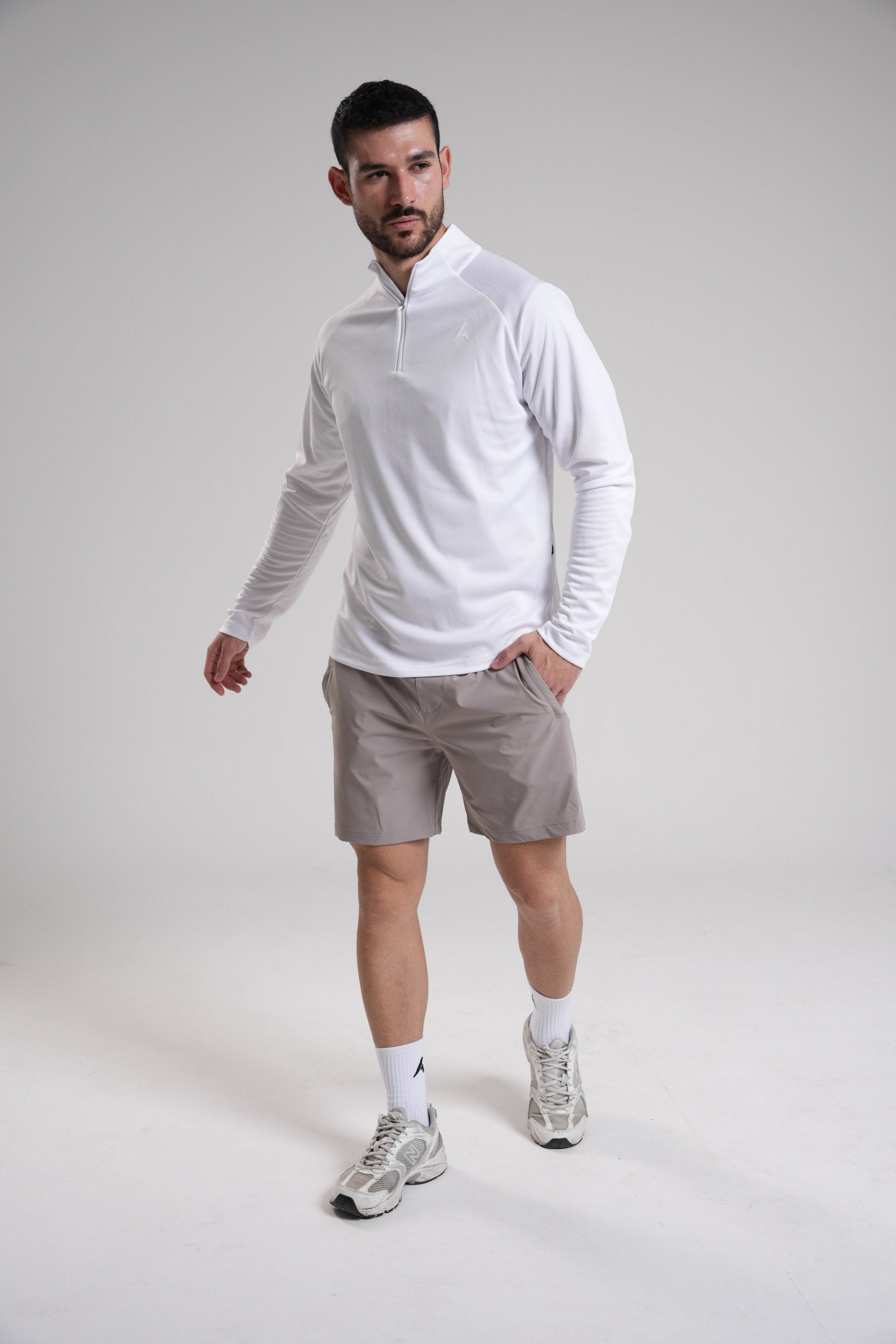 Men's Quarter Zip - White